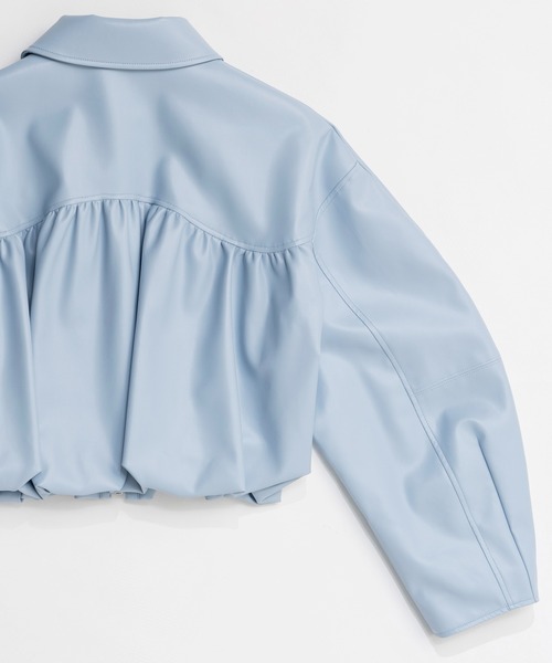MAISON SPECIAL（メゾンスペシャル）の「Gathered Balloon Vegan Leather Jacket/ギャザーバルーンヴィーガンレザージャケット（ブルゾン・レディース・ホワイト/ブルー/ブラック・FREE）」の19枚目の写真