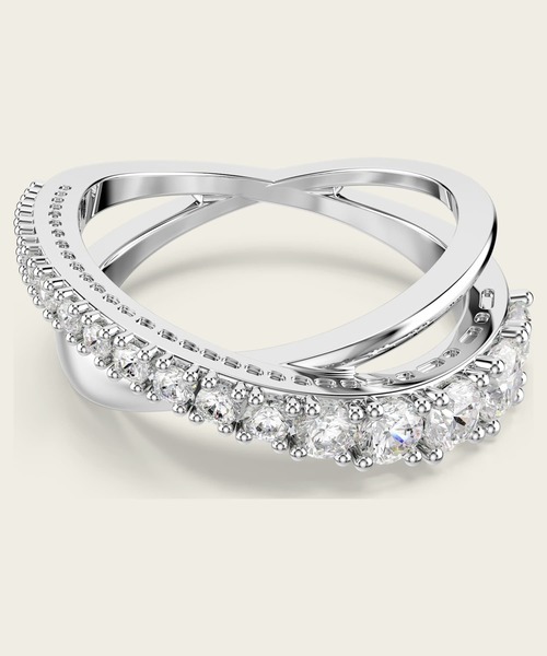 SWAROVSKI(スワロフスキー)の「【公式】【スワロフスキー】Hyperbola リング, ミックスカット, ホワイト, シルバー系仕上げ(リング・レディース・ホワイト・50/55/52)」の1枚目の写真