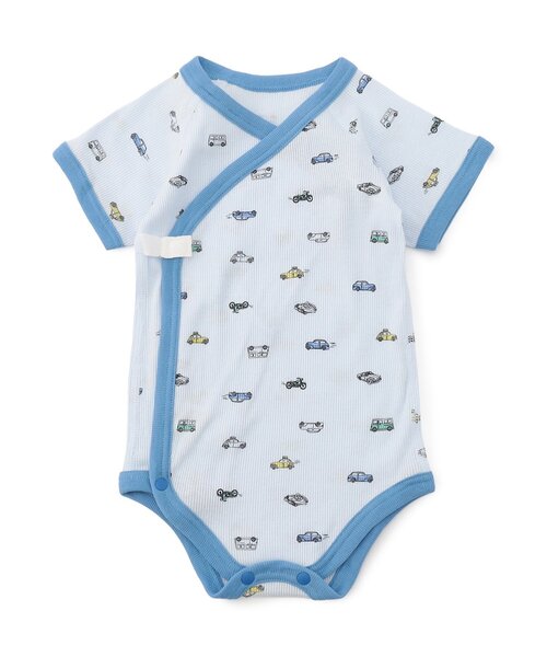 apres les cours（アプレレクール）の「ベビー半袖リブグレコ肌着　ワンポイント・総柄（肌着・キッズ・クリーム/ピンク/サックスブルー/アイボリー/ベビーピンク/オフホワイト・80/70）」の5枚目の写真