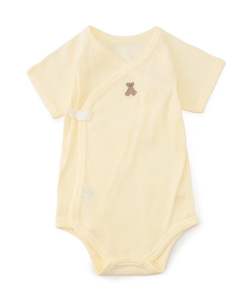 apres les cours（アプレレクール）の「ベビー半袖リブグレコ肌着　ワンポイント・総柄（肌着・キッズ・クリーム/ピンク/サックスブルー/アイボリー/ベビーピンク/オフホワイト・80/70）」の3枚目の写真