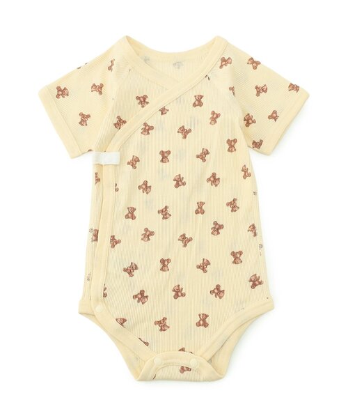 apres les cours（アプレレクール）の「ベビー半袖リブグレコ肌着　ワンポイント・総柄（肌着・キッズ・クリーム/ピンク/サックスブルー/アイボリー/ベビーピンク/オフホワイト・80/70）」の4枚目の写真