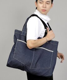 ペンタゴンポケットビッグサイズエコバッグPP-108インディゴデニムWHS