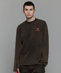 HEDER HELEN（ヘダーヘレン）の「Brown washed damage long-T（Tシャツ/カットソー）」