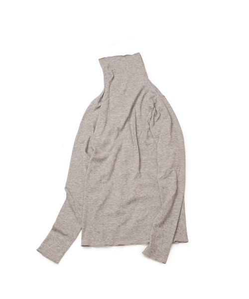 COTTON BELL(コットンベル)の「ウールブレンドポロティ - グレー(Tシャツ/カットソー・レディース・その他・FREE)」の3枚目の写真