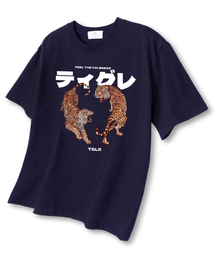 TI.GLAKE（ティーグレイク）の「Two Tiger Overfit Short Sleeve T-Shirt Navy（Tシャツ/カットソー）」