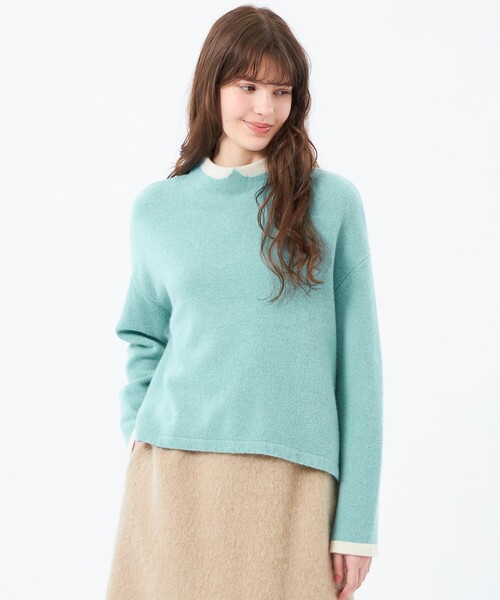MACKINTOSH PHILOSOPHY(マッキントッシュ フィロソフィー)の「Cleric Collar Knit ウールカシミヤ製(ニット/セーター・レディース・ベージュ/ブルー/チャコールグレー/パープル系その他4・38)」の4枚目の写真