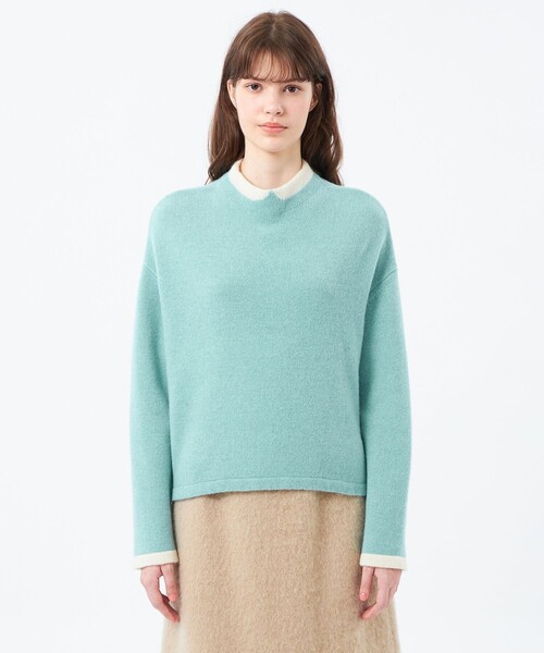 MACKINTOSH PHILOSOPHY(マッキントッシュ フィロソフィー)の「Cleric Collar Knit ウールカシミヤ製(ニット/セーター・レディース・ベージュ/ブルー/チャコールグレー/パープル系その他4・38)」の12枚目の写真