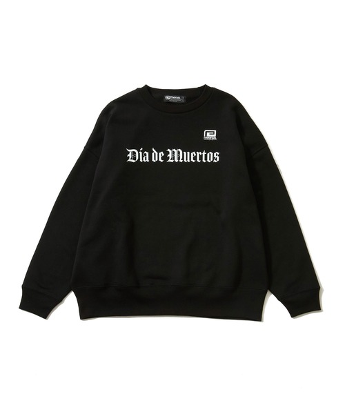 reversal.dogi.design.works(リバーサル・ドーギ・デザイン・ワークス)の「<reversal/リバーサル>MARIGOLD SKULL OVER SIZE CREW NECK(スウェット・メンズ・ライトグレー/ブラック・MEDIUM/LARGE/X-LARGE)」の3枚目の写真
