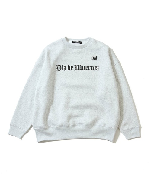 reversal.dogi.design.works(リバーサル・ドーギ・デザイン・ワークス)の「<reversal/リバーサル>MARIGOLD SKULL OVER SIZE CREW NECK(スウェット・メンズ・ライトグレー/ブラック・MEDIUM/LARGE/X-LARGE)」の5枚目の写真