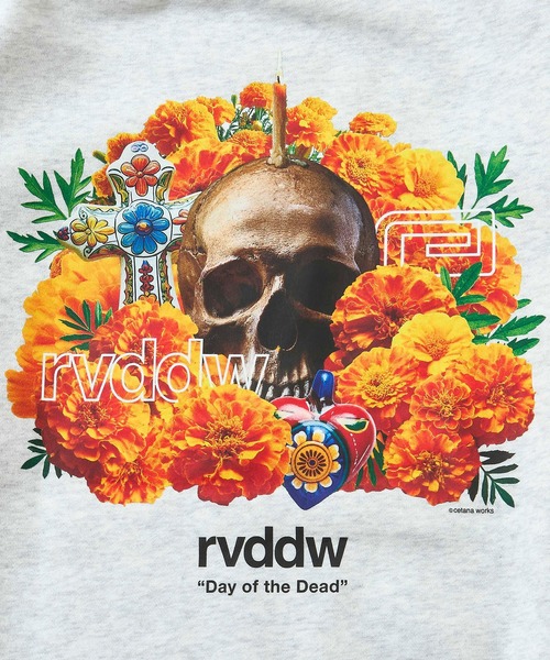 reversal.dogi.design.works(リバーサル・ドーギ・デザイン・ワークス)の「<reversal/リバーサル>MARIGOLD SKULL OVER SIZE CREW NECK(スウェット・メンズ・ライトグレー/ブラック・MEDIUM/LARGE/X-LARGE)」の6枚目の写真