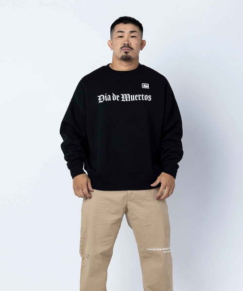 reversal.dogi.design.works(リバーサル・ドーギ・デザイン・ワークス)の「<reversal/リバーサル>MARIGOLD SKULL OVER SIZE CREW NECK(スウェット・メンズ・ライトグレー/ブラック・MEDIUM/LARGE/X-LARGE)」の7枚目の写真