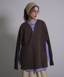 oll（オール）の「Lace-up multiway tops（Tシャツ/カットソー）」