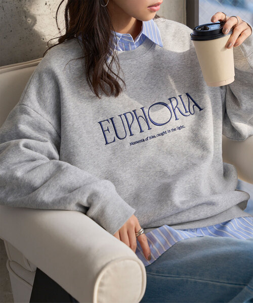 KOBE LETTUCE（コウベレタス）の「[ 裏起毛 ] 刺しゅうロゴスウェット（スウェット・レディース・ネイビー/ブラック/グレー・M）」の2枚目の写真