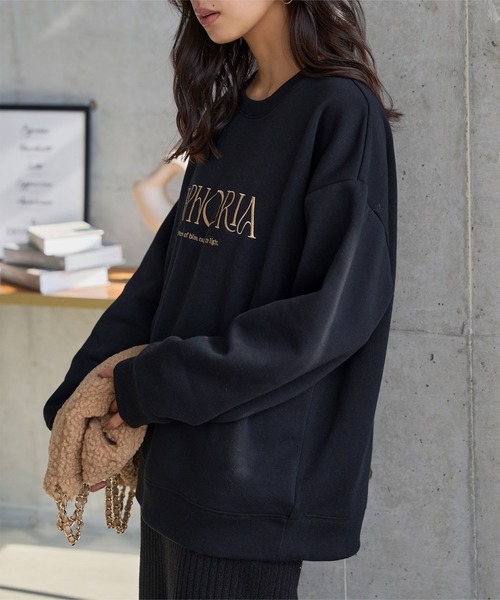 KOBE LETTUCE（コウベレタス）の「[ 裏起毛 ] 刺しゅうロゴスウェット（スウェット・レディース・ネイビー/ブラック/グレー・M）」の12枚目の写真