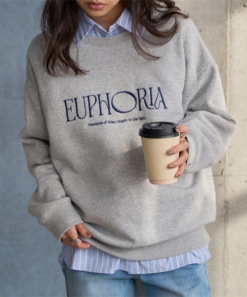 KOBE LETTUCE（コウベレタス）の「[ 裏起毛 ] 刺しゅうロゴスウェット（スウェット・レディース・ネイビー/ブラック/グレー・M）」の4枚目の写真