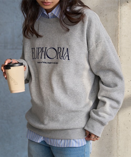 KOBE LETTUCE（コウベレタス）の「[ 裏起毛 ] 刺しゅうロゴスウェット（スウェット・レディース・ネイビー/ブラック/グレー・M）」の8枚目の写真