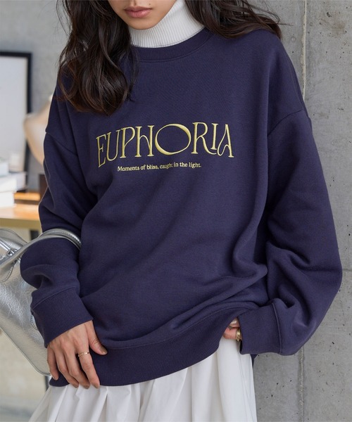 KOBE LETTUCE（コウベレタス）の「[ 裏起毛 ] 刺しゅうロゴスウェット（スウェット・レディース・ネイビー/ブラック/グレー・M）」の10枚目の写真