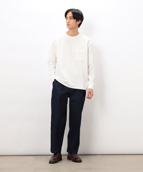 COMME CA ISM(コムサイズム)の「膨れジャカード 長袖Tシャツ(Tシャツ/カットソー・メンズ・ホワイト/ブラック/ミント・LARGE/MEDIUM)」の5枚目の写真