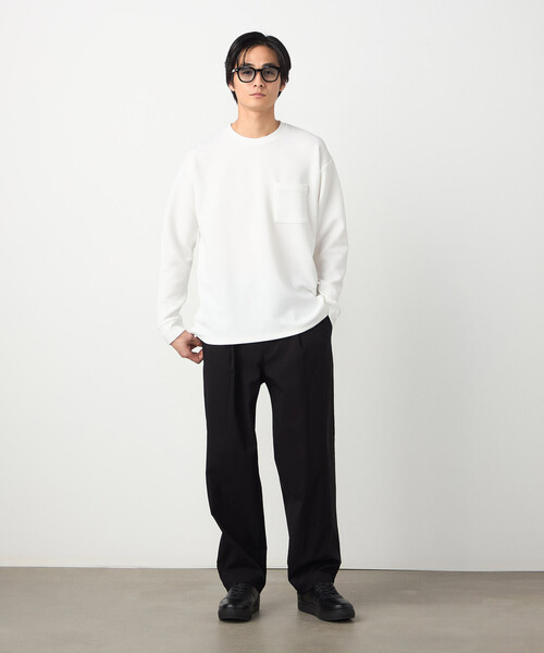 COMME CA ISM(コムサイズム)の「膨れジャカード 長袖Tシャツ(Tシャツ/カットソー・メンズ・ホワイト/ブラック/ミント・LARGE/MEDIUM)」の6枚目の写真