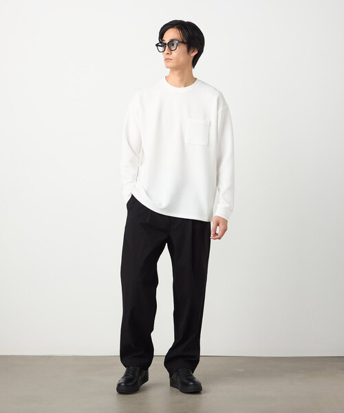 COMME CA ISM(コムサイズム)の「膨れジャカード 長袖Tシャツ(Tシャツ/カットソー・メンズ・ホワイト/ブラック/ミント・LARGE/MEDIUM)」の7枚目の写真