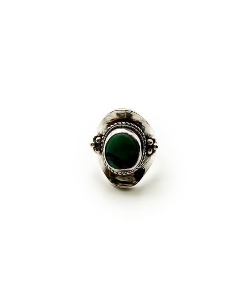 Indian Jewelry(インディアンジュエリー)の「THEATER シアター ネイティブデザインストーンシルバーリング Made in USA(リング・メンズ・ブルー・#14)」の1枚目の写真