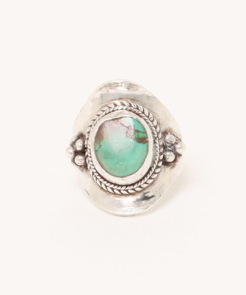 Indian Jewelry(インディアンジュエリー)の「THEATER シアター ネイティブデザインストーンシルバーリング Made in USA(リング・メンズ・ブルー・#14)」の3枚目の写真