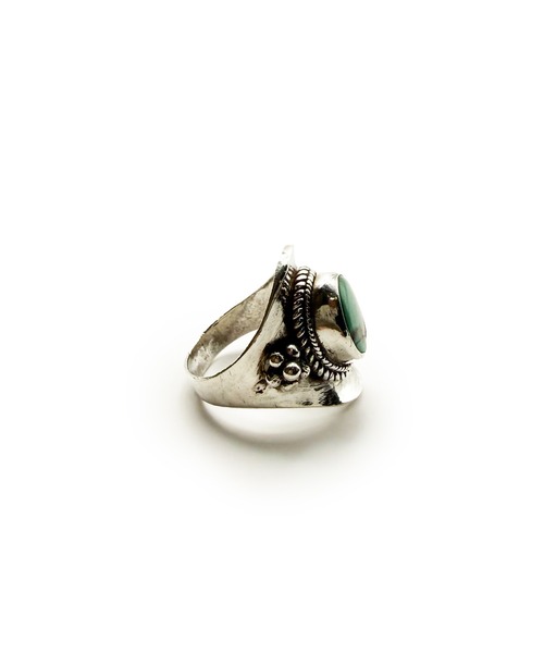 Indian Jewelry(インディアンジュエリー)の「THEATER シアター ネイティブデザインストーンシルバーリング Made in USA(リング・メンズ・ブルー・#14)」の5枚目の写真