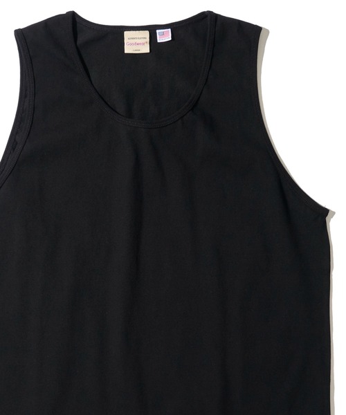 Goodwear(グッドウェア)の「【Goodwear/グッドウェア】7.1オンス USAコットン 吸水速乾 無地 タンクトップ(タンクトップ・メンズ・ブラック/グレー/ホワイト・MEDIUM/X-LARGE/LARGE)」の2枚目の写真