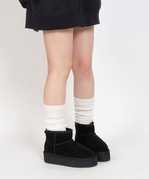 PLATFORM MICRO WOOL / 厚底ムートンブーツ
