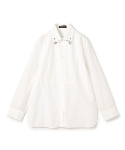 オーガンジーコンビ ビジューカラーシャツ（シャツ/ブラウス