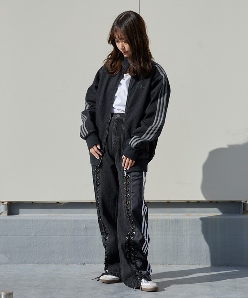 adidas(アディダス)の「adidas/アディダス ORI DENIM FIREBIRD TP バギーフィット レーシング デニムパンツ 秋 秋服 2026年秋冬(デニムパンツ・レディース・ブラック・M/S/XS/L)」の10枚目の写真