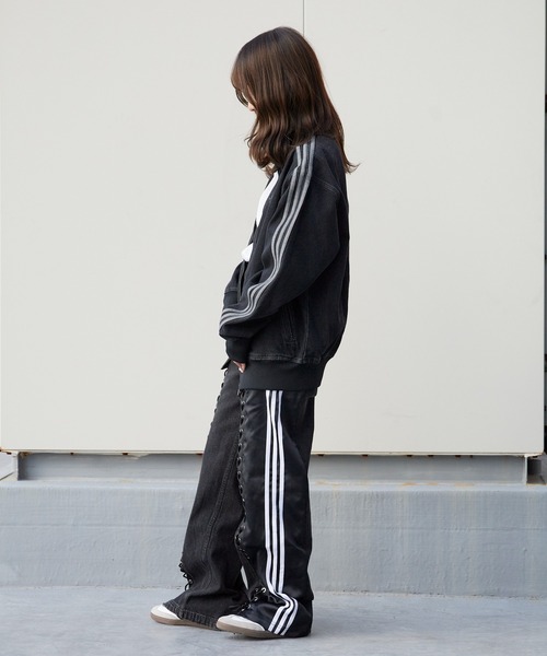 adidas(アディダス)の「adidas/アディダス ORI DENIM FIREBIRD TP バギーフィット レーシング デニムパンツ 秋 秋服 2026年秋冬(デニムパンツ・レディース・ブラック・M/S/XS/L)」の11枚目の写真