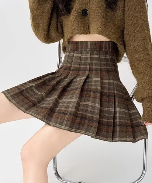 セール】プリーツチェック柄ミニスカート（スカート）｜IRADOWL