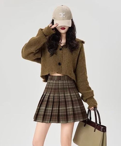 セール】プリーツチェック柄ミニスカート（スカート）｜IRADOWL