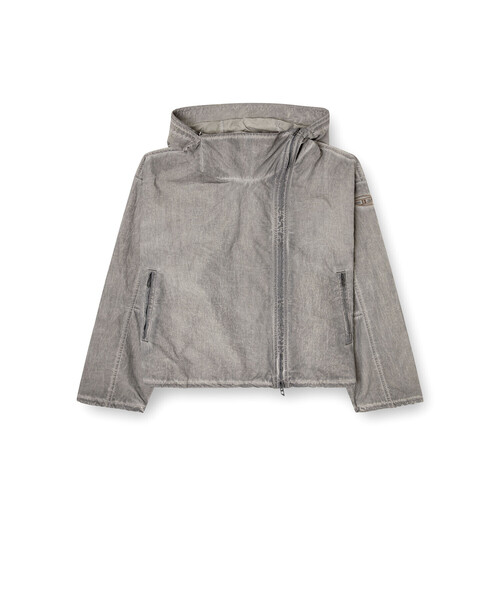 DIESEL(ディーゼル)の「ウィメンズ フード付きジャケット G-ORILLA(ナイロンジャケット・レディース・グレー・44/46/42/40/38/36)」の6枚目の写真