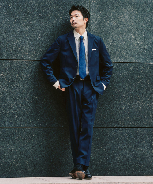 417 EDIFICE（フォーワンセブンエディフィス）の「ドライストレッチツイル セットアップ ”ジャケット1点+パンツ1点” の2点セット（セットアップ・メンズ・ベージュ/ネイビー/ブラック/ブルー・X-LARGE/LARGE/MEDIUM/SMALL/XX-LARGE）」の3枚目の写真