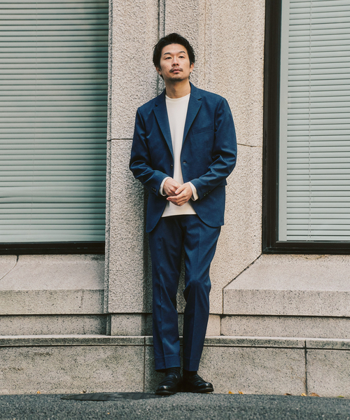 417 EDIFICE（フォーワンセブンエディフィス）の「ドライストレッチツイル セットアップ ”ジャケット1点+パンツ1点” の2点セット（セットアップ・メンズ・ベージュ/ネイビー/ブラック/ブルー・X-LARGE/LARGE/MEDIUM/SMALL/XX-LARGE）」の8枚目の写真