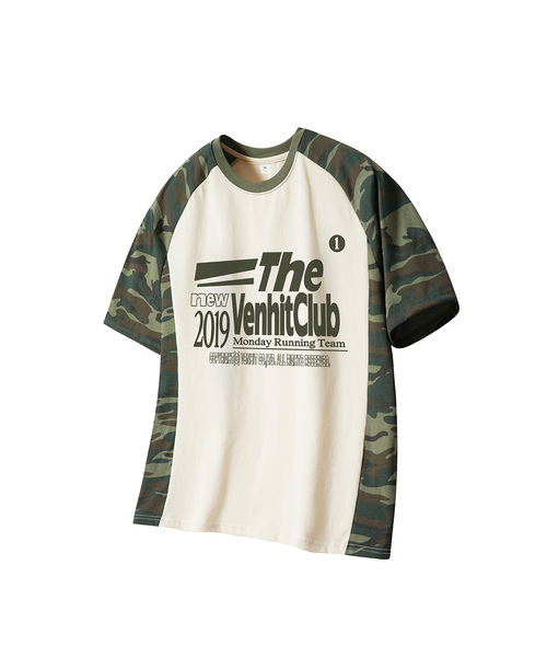 VENHIT(ベンヒット)の「MRT カモ レグラン 半袖Tシャツ(Tシャツ/カットソー・レディース・ホワイト/ブラック/アイボリー・SMALL/MEDIUM/LARGE/X-LARGE)」の1枚目の写真