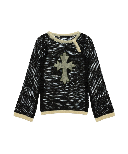 LUVISTRUE(ラヴイズトゥルー)の「SM CROSS MESH KNIT(CHARCOAL)(ニット/セーター・レディース・その他・FREE)」の2枚目の写真