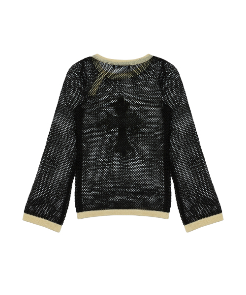 LUVISTRUE(ラヴイズトゥルー)の「SM CROSS MESH KNIT(CHARCOAL)(ニット/セーター・レディース・その他・FREE)」の3枚目の写真
