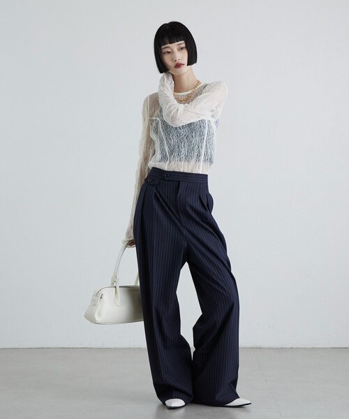 Lui's（ルイス）の「レース袖ギャザートップス（Tシャツ/カットソー・レディース・ブラック/オフホワイト/グレー・FREE）」の16枚目の写真