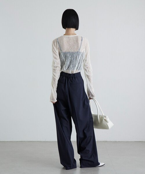 Lui's（ルイス）の「レース袖ギャザートップス（Tシャツ/カットソー・レディース・ブラック/オフホワイト/グレー・FREE）」の17枚目の写真