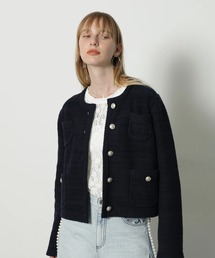 CADUNE（カデュネ）の「柄編みジャケットカーデ（ニット/セーター）」