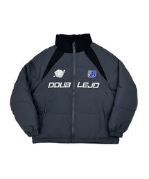 DOUBLE JD（ダブルジェイディー）の「刺繍ロゴ配色ダウンジャケット（チャコール）（ダウンジャケット/コート）」