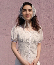 PREMIERE AMOUR（プルミエラムール）の「ロマンティックパフスリーブフラワーブラウス - ホワイト（シャツ/ブラウス）」