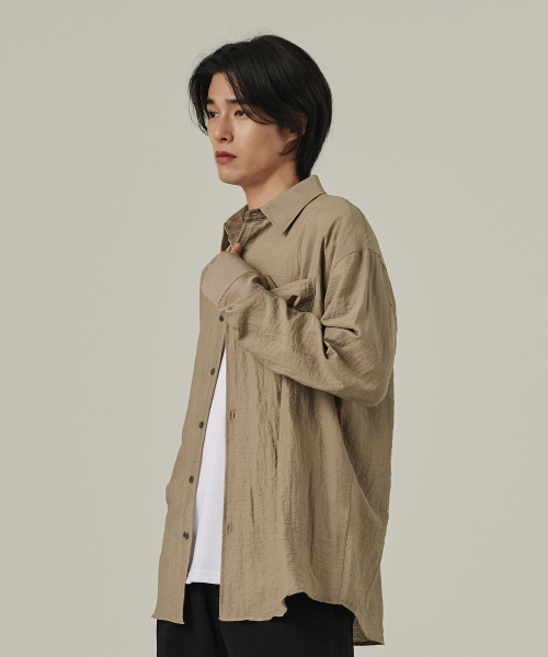 ANALOG MOOD(アナログムード)の「リネンオーバーサイズシャツ(ライトブラウン)(シャツ/ブラウス・メンズ・その他・FREE)」の2枚目の写真