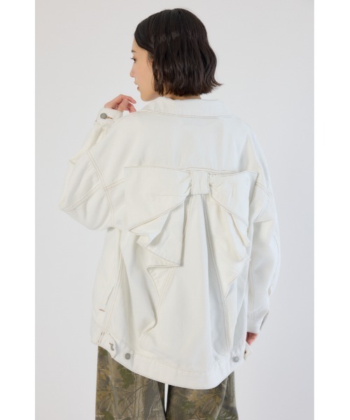 RODEO CROWNS WIDE BOWL（ロデオクラウンズワイドボウル）の「ビッグリボンデニムジャケット（デニムジャケット・レディース・ワンウォッシュ/ブルー/オフホワイト・FREE）」の2枚目の写真