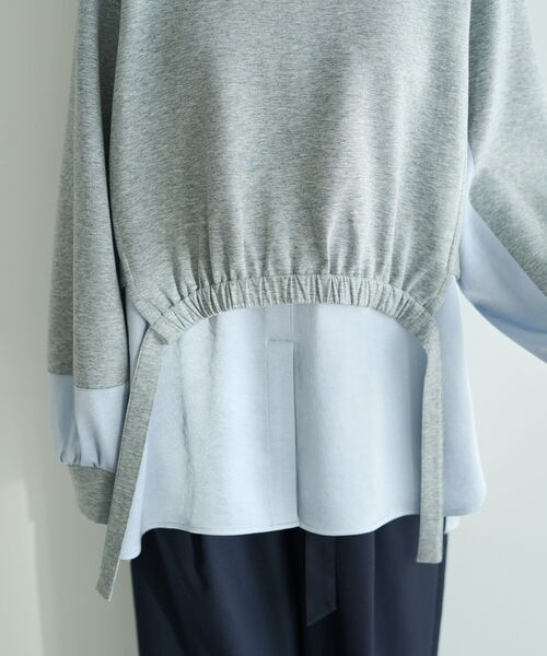 Editt by YECCA VECCA(エディットバイイェッカヴェッカ)の「シャツレイヤードデザインプルオーバー(Tシャツ/カットソー・レディース・杢グレー/ライトベージュ/ブルー・FREE)」の10枚目の写真