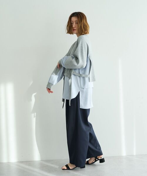 Editt by YECCA VECCA(エディットバイイェッカヴェッカ)の「シャツレイヤードデザインプルオーバー(Tシャツ/カットソー・レディース・杢グレー/ライトベージュ/ブルー・FREE)」の15枚目の写真