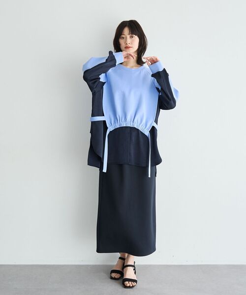 Editt by YECCA VECCA(エディットバイイェッカヴェッカ)の「シャツレイヤードデザインプルオーバー(Tシャツ/カットソー・レディース・杢グレー/ライトベージュ/ブルー・FREE)」の22枚目の写真